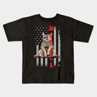 Merica Cat Boss Kids T-Shirt